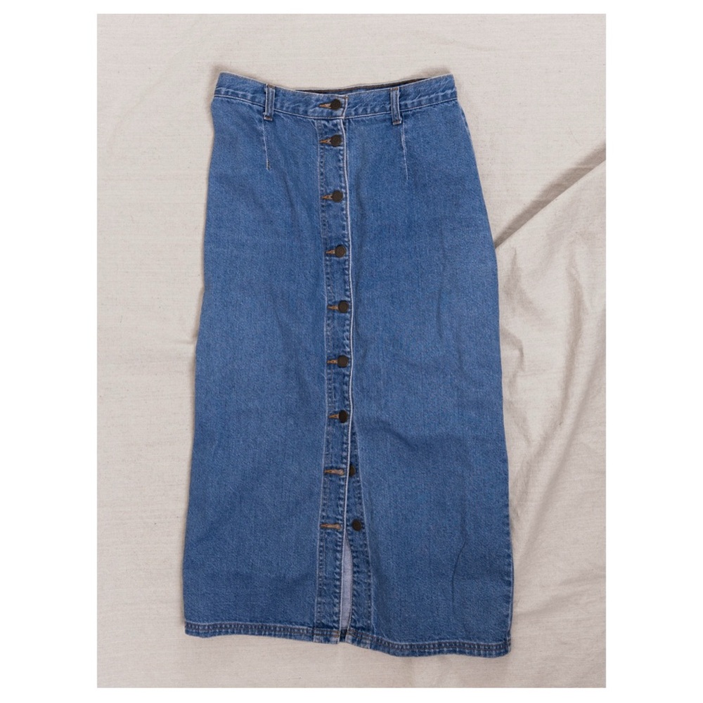 Vintage Denim Button-Down Skirt